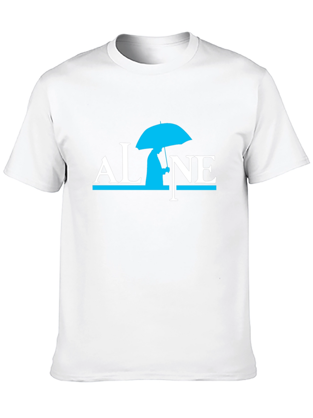 Alone Umbrella Graphic Black T-Shirt