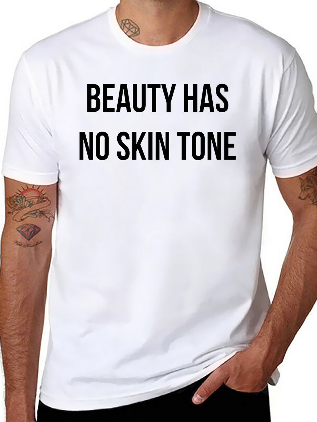 Beauty Has No Skin Tone Black T-Shirt