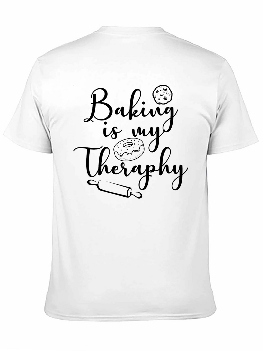 Baking is My Therapy Black T-Shirt