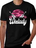 Ukelady Graphic Tee - Tropical Ukulele Design