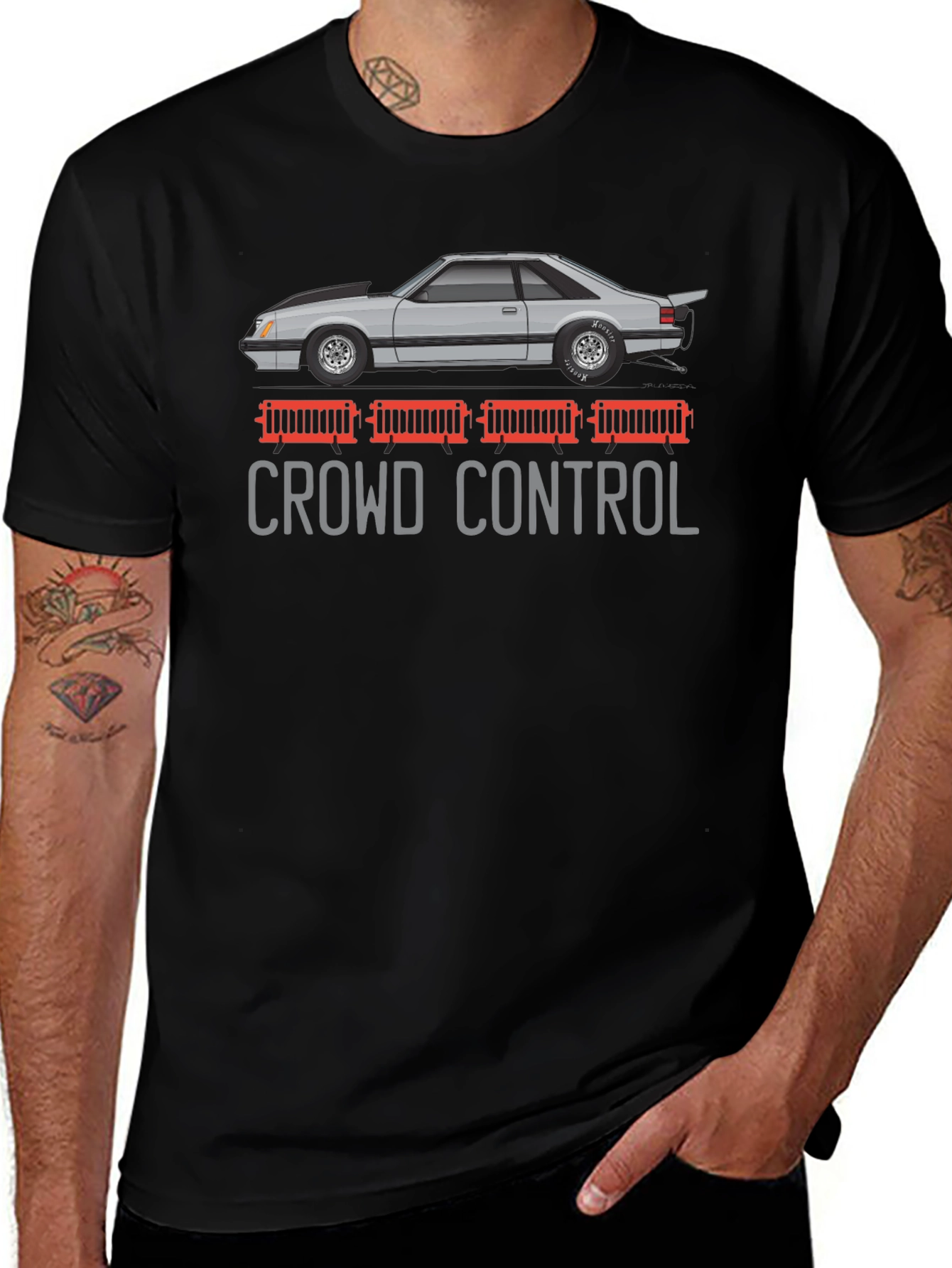 Crowd Control Car Graphic T-Shirt