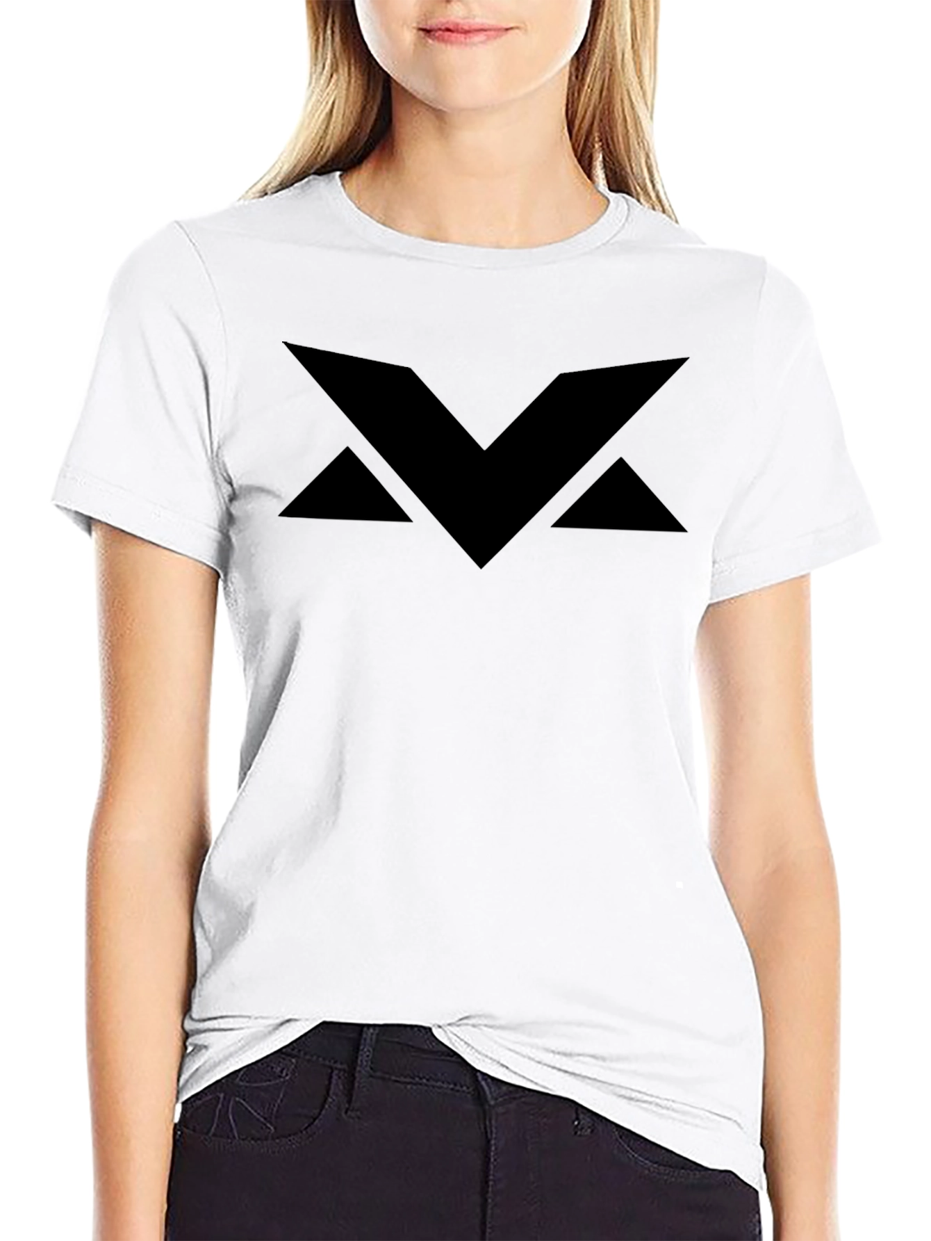 Black Geometric Graphic Tee - Modern Minimalist Design