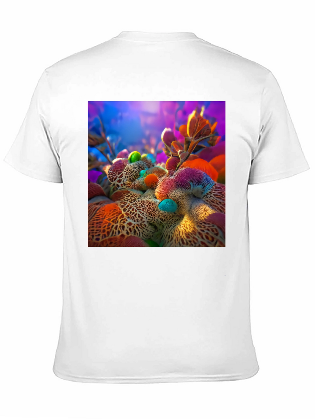 Abstract Floral Design Black T-Shirt