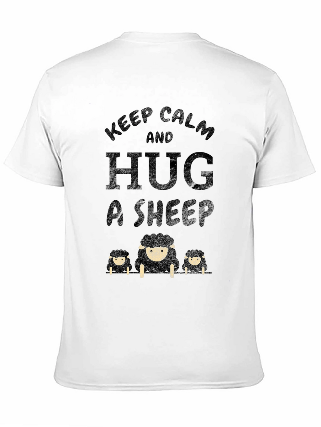 Keep Calm and Hug a Sheep T-Shirt - Black