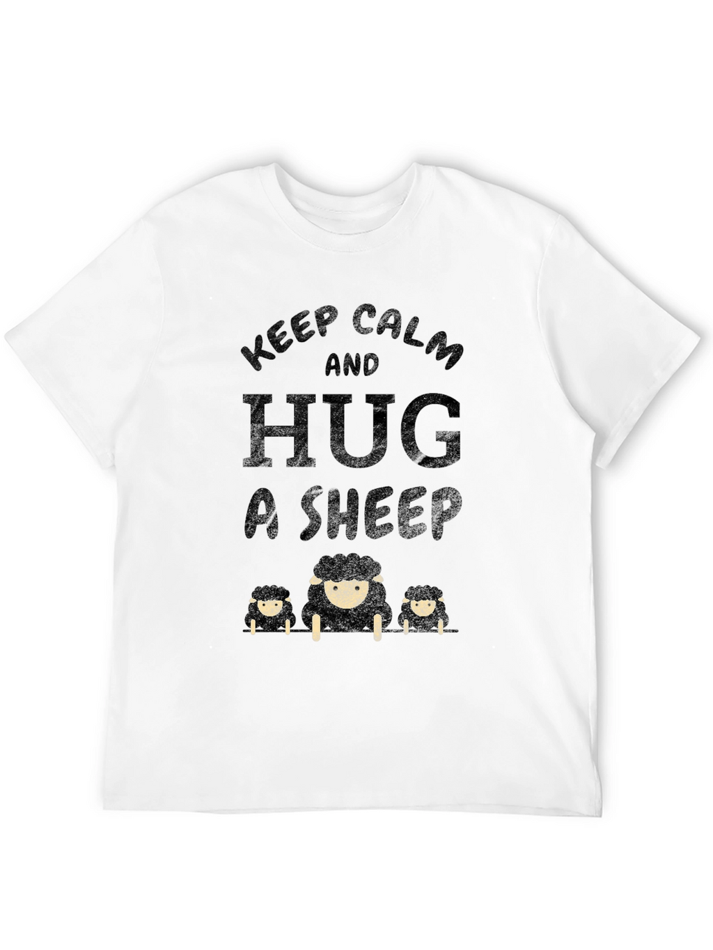 Keep Calm and Hug a Sheep T-Shirt - Black