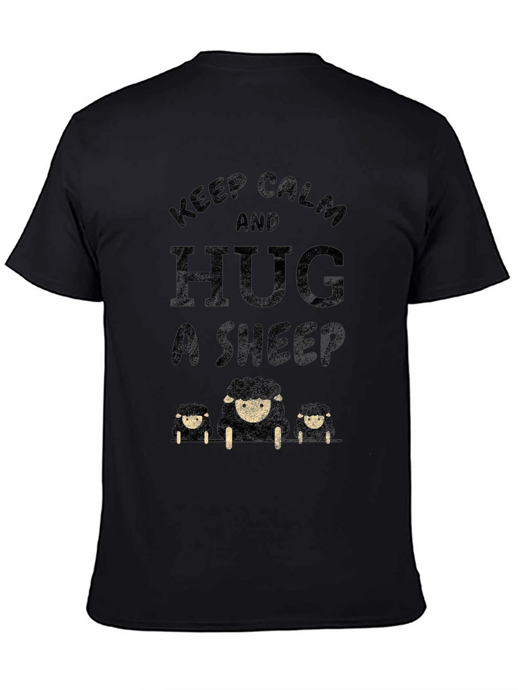 Keep Calm and Hug a Sheep T-Shirt - Black
