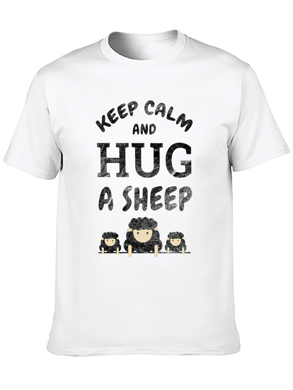 Keep Calm and Hug a Sheep T-Shirt - Black