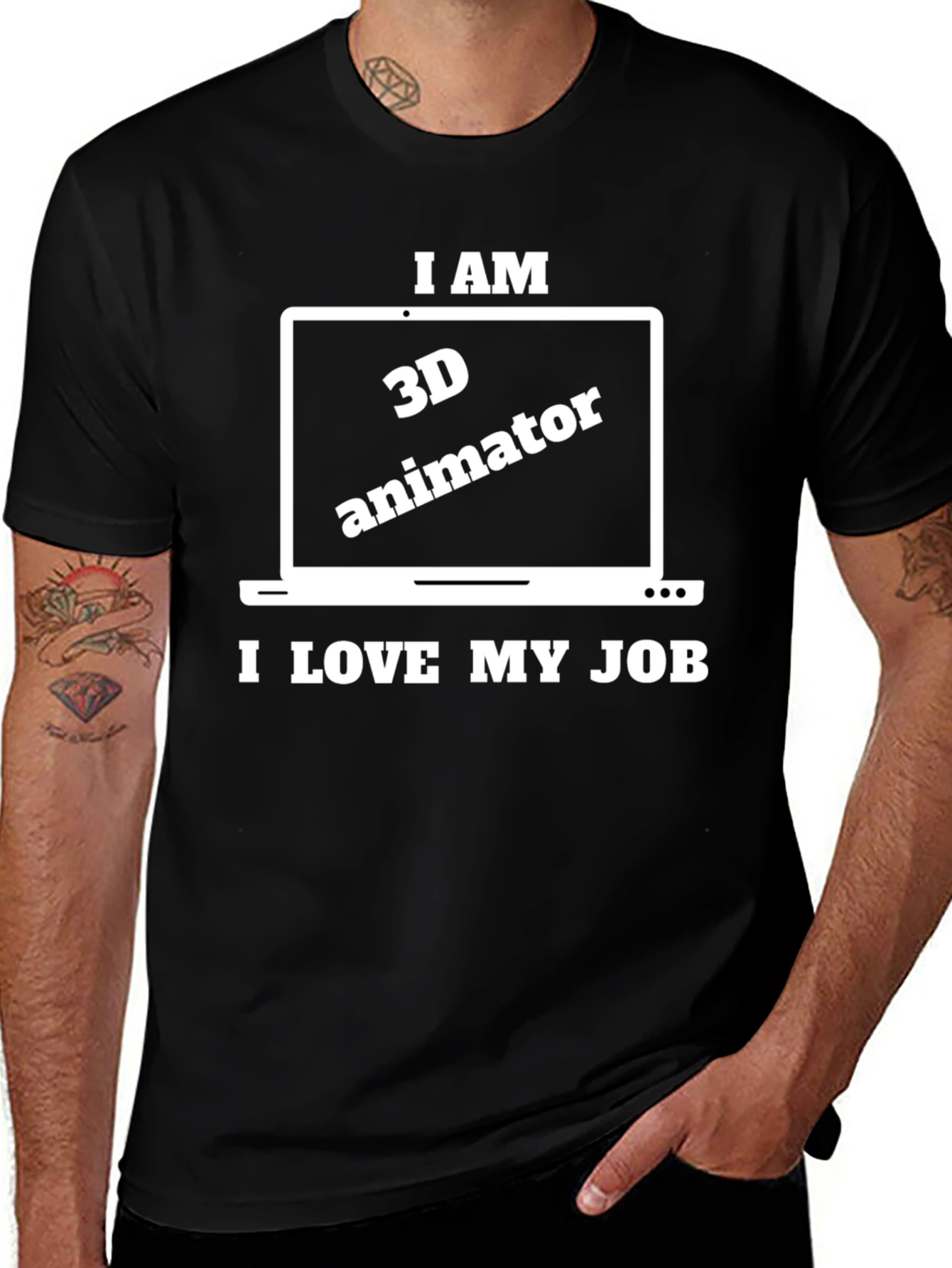 3D Animator Black Graphic Tee - I Love My Job!