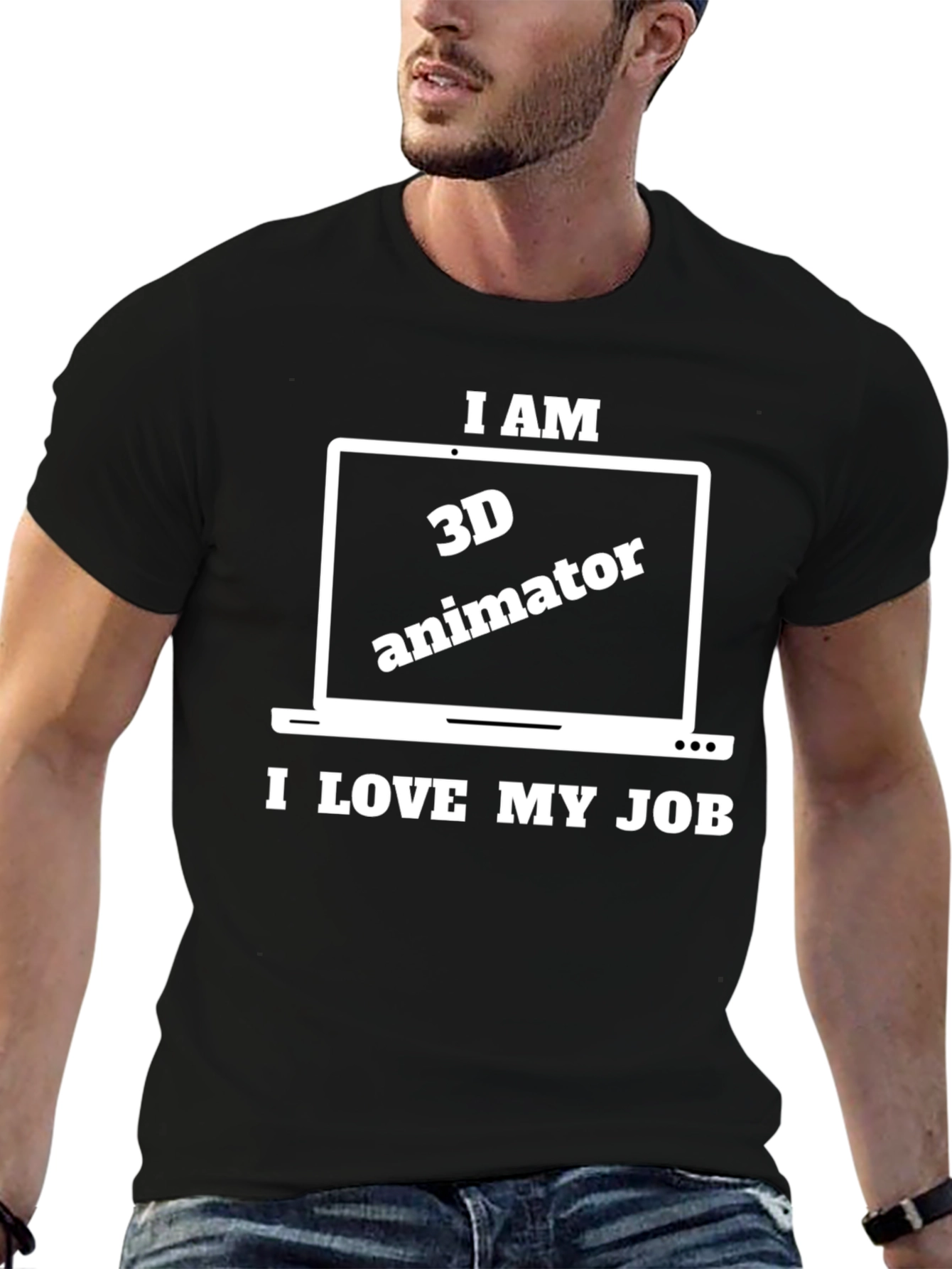 3D Animator Black Graphic Tee - I Love My Job!