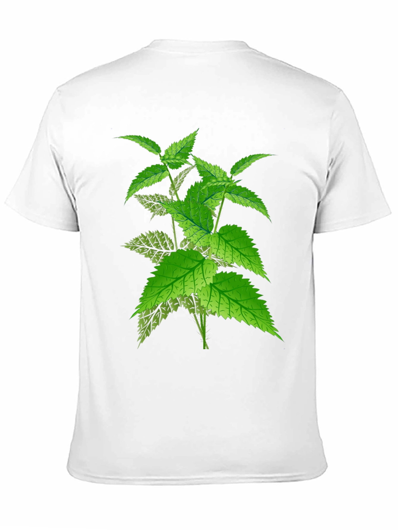 Black T-Shirt with Nettle Plant Graphic