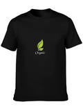 Organic Leaf Black T-Shirt - Eco-Friendly Style