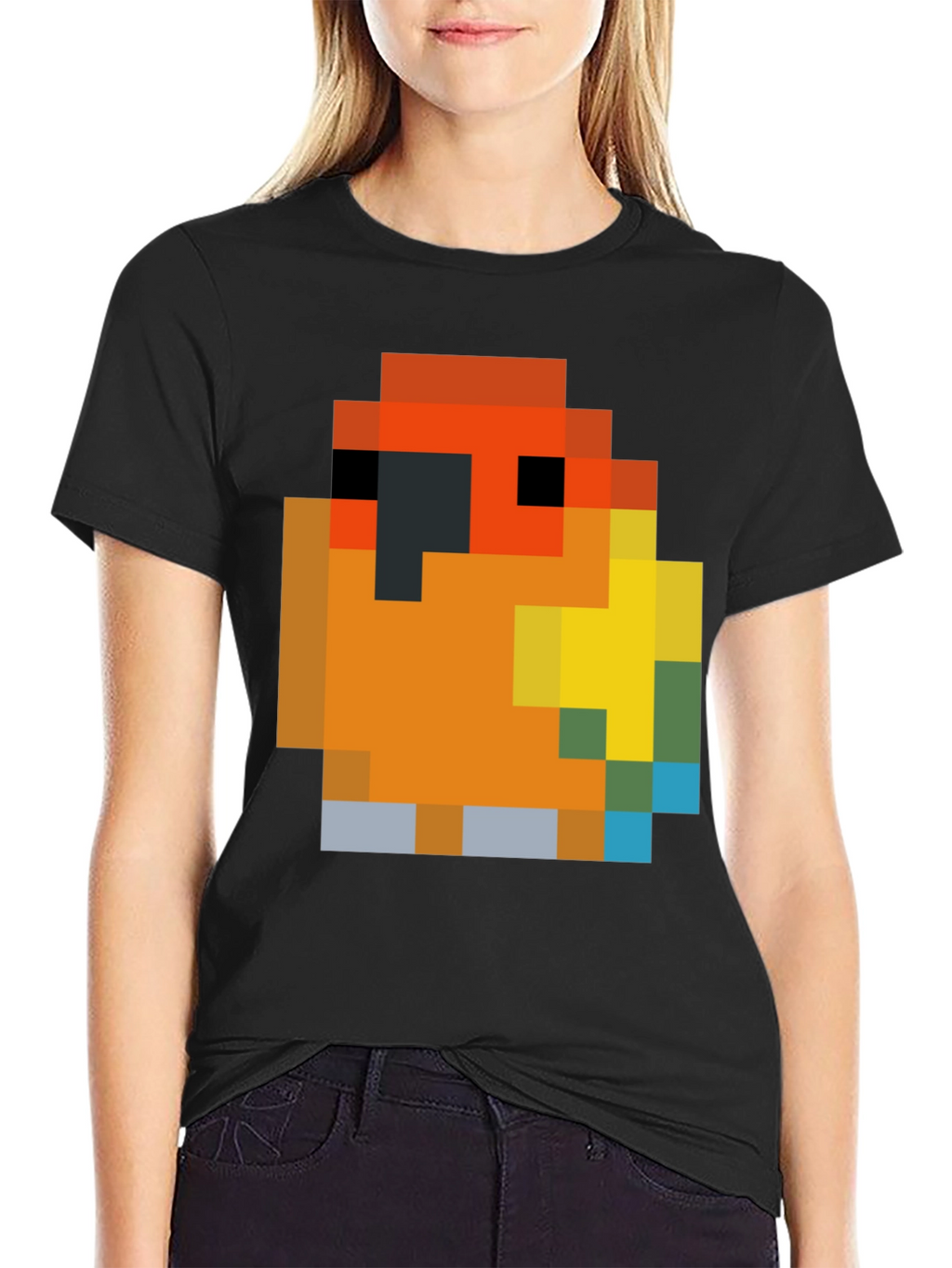 Pixel Parrot T-Shirt - Retro Gaming Style
