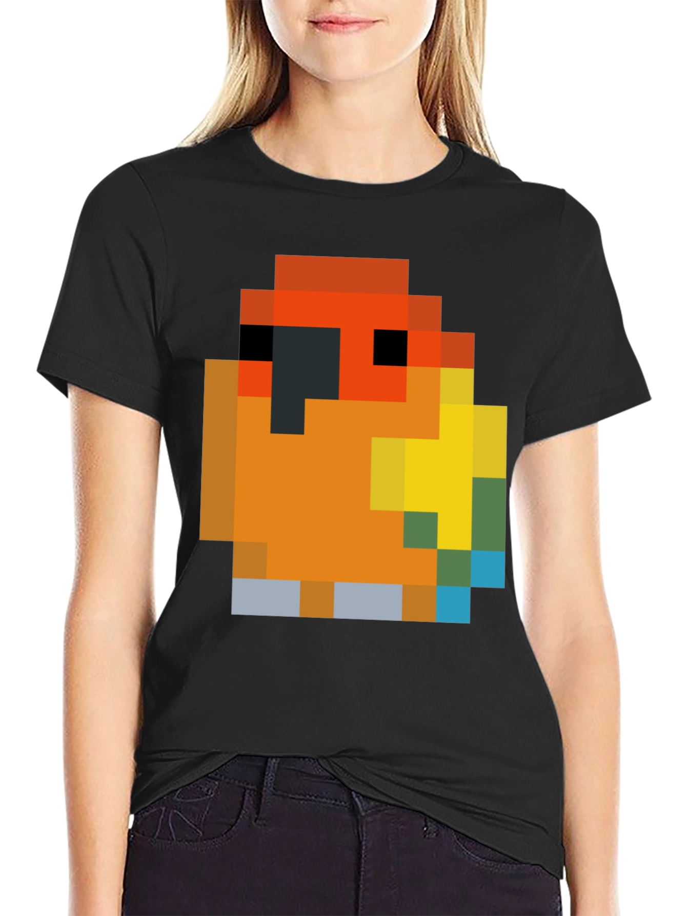 Pixel Parrot T-Shirt - Retro Gaming Style