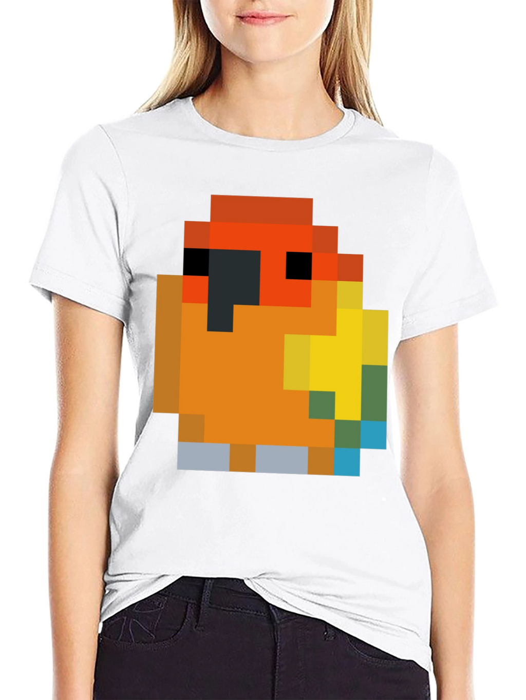 Pixel Parrot T-Shirt - Retro Gaming Style