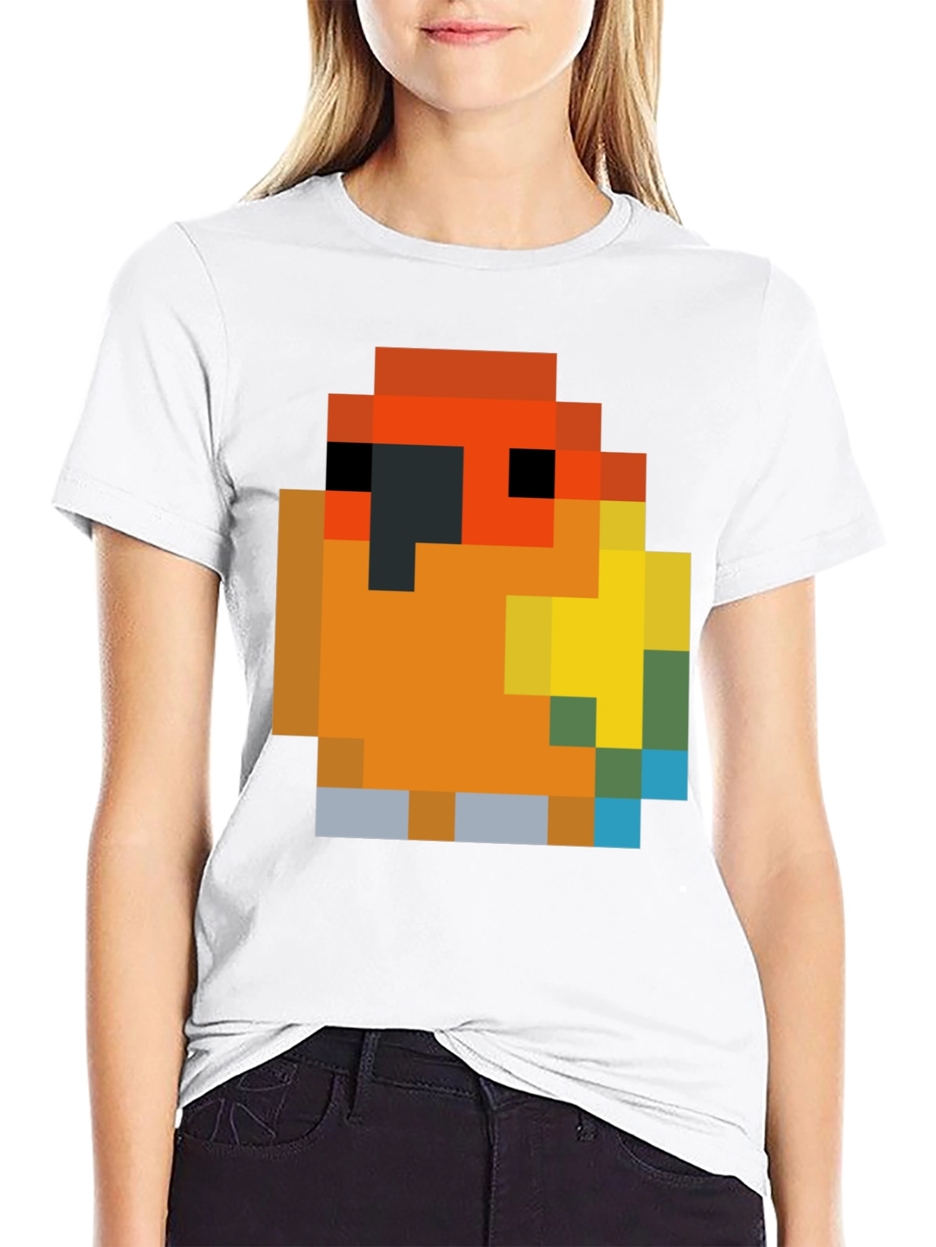 Pixel Parrot T-Shirt - Retro Gaming Style