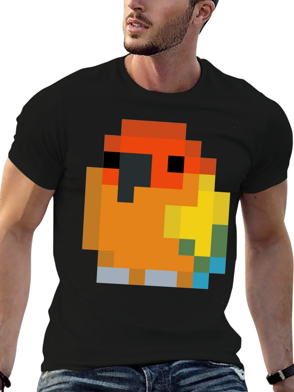 Pixel Parrot T-Shirt - Retro Gaming Style