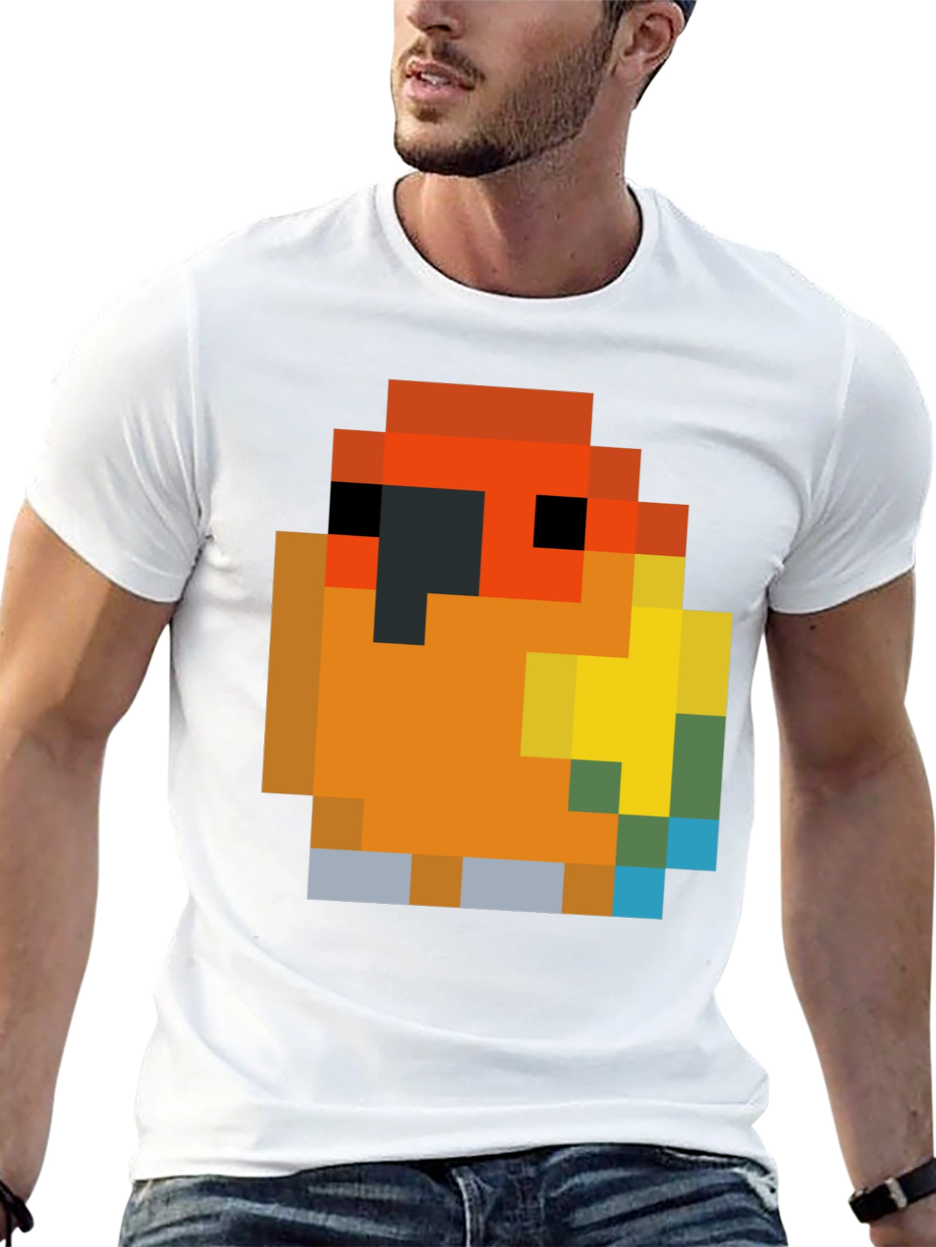 Pixel Parrot T-Shirt - Retro Gaming Style