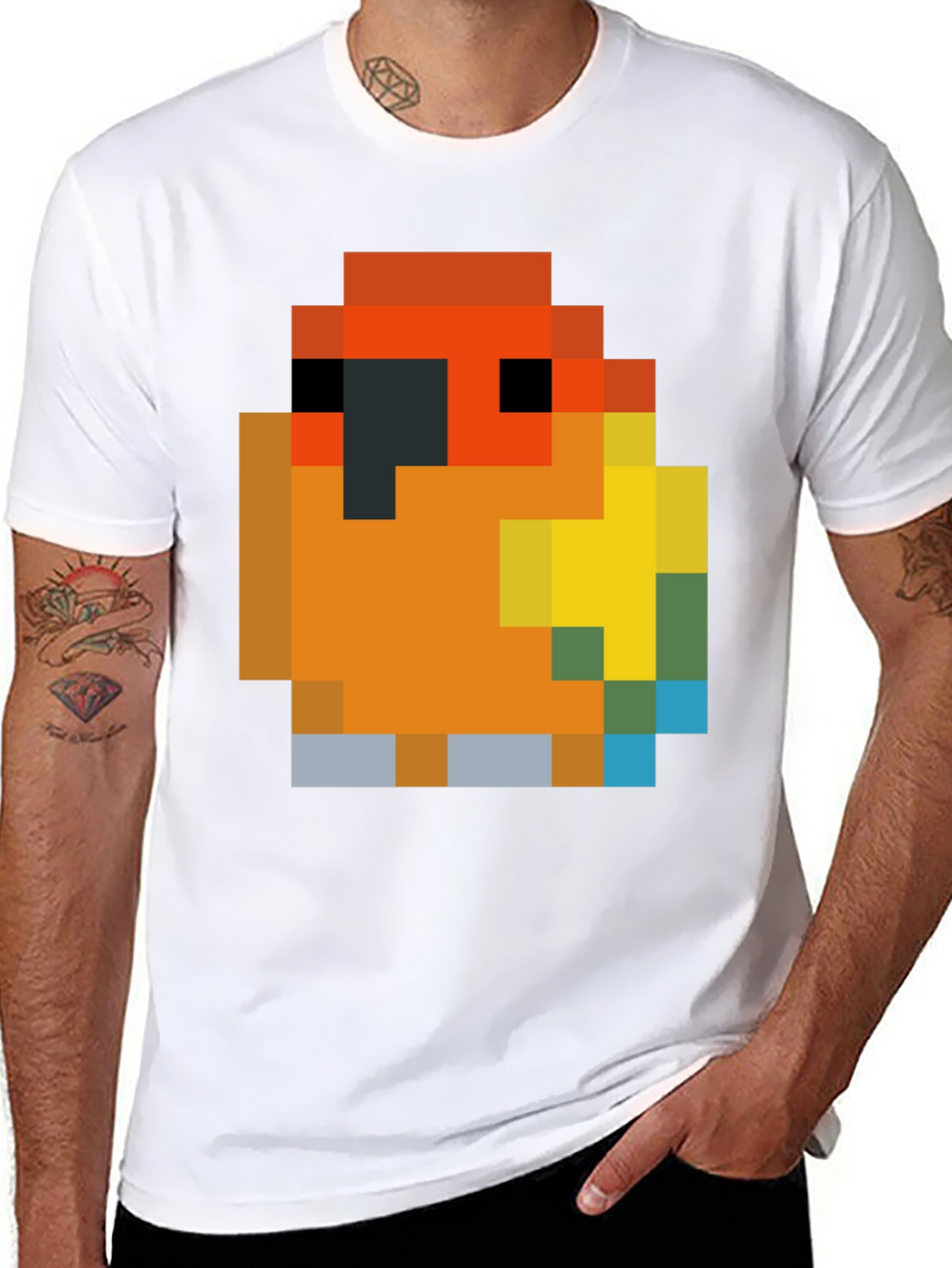 Pixel Parrot T-Shirt - Retro Gaming Style