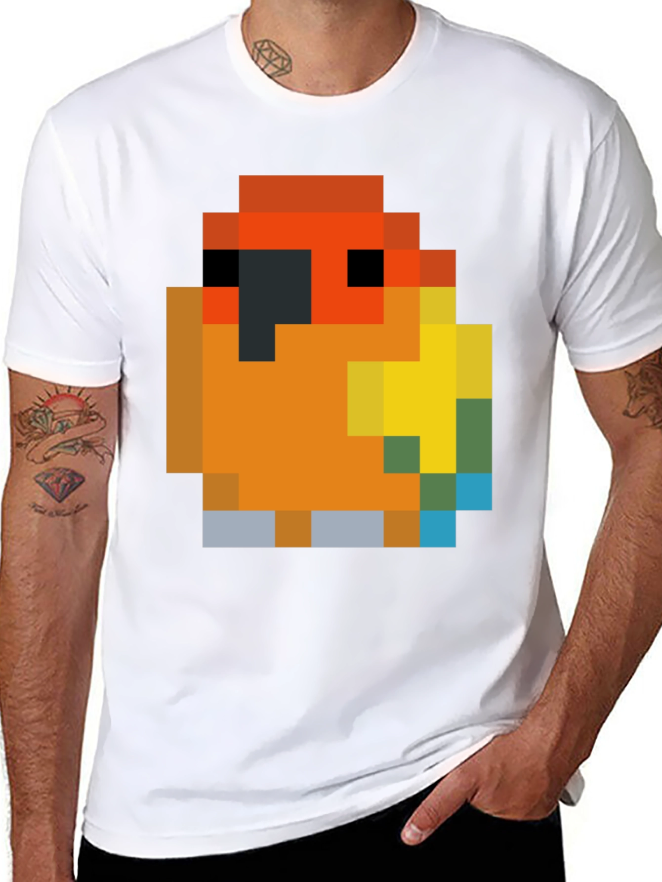 Pixel Parrot T-Shirt - Retro Gaming Style