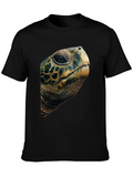 Sea Turtle Graphic Tee - Black Cotton Blend T-Shirt