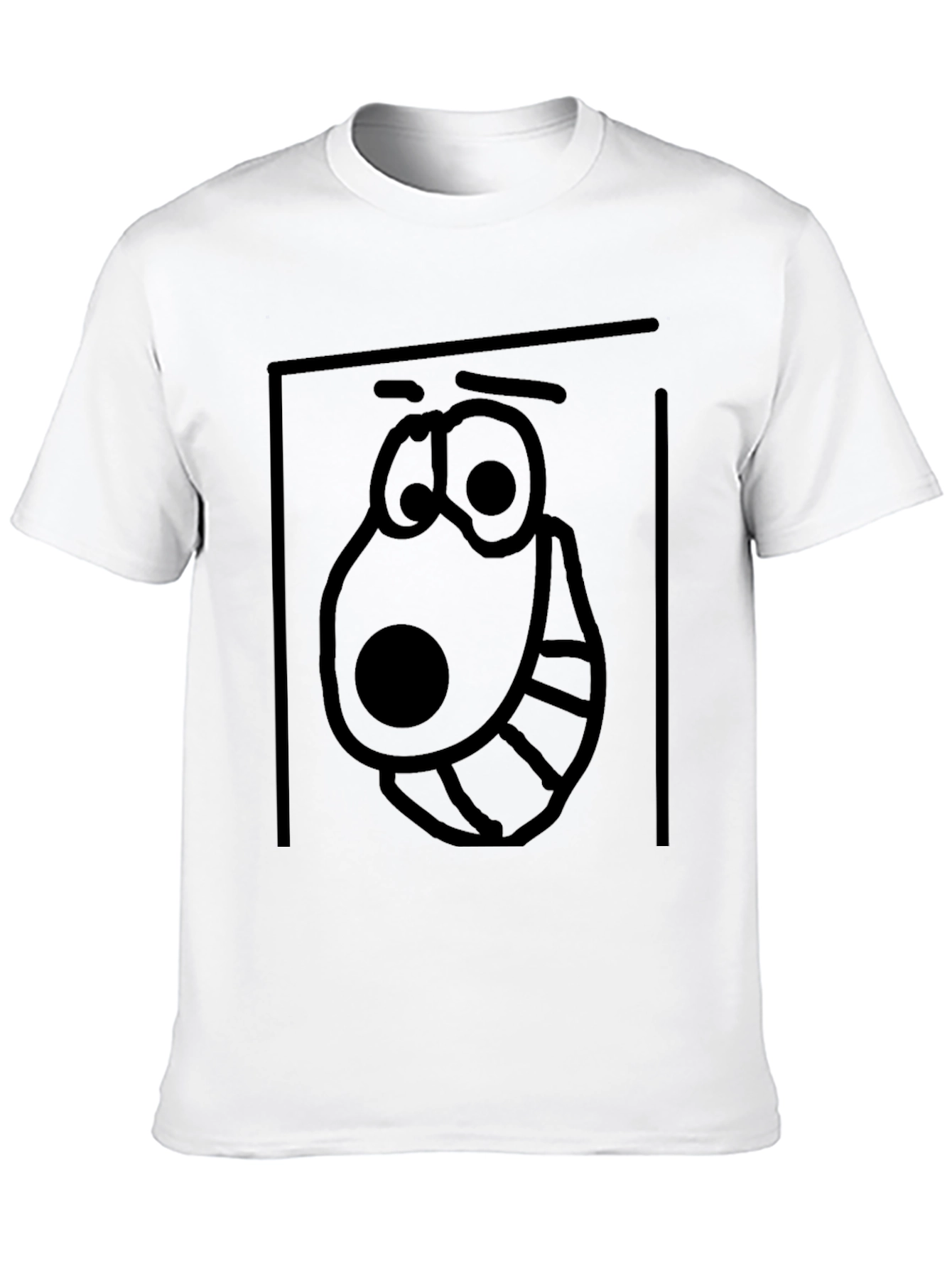 Cartoon Face Graphic Tee - Black