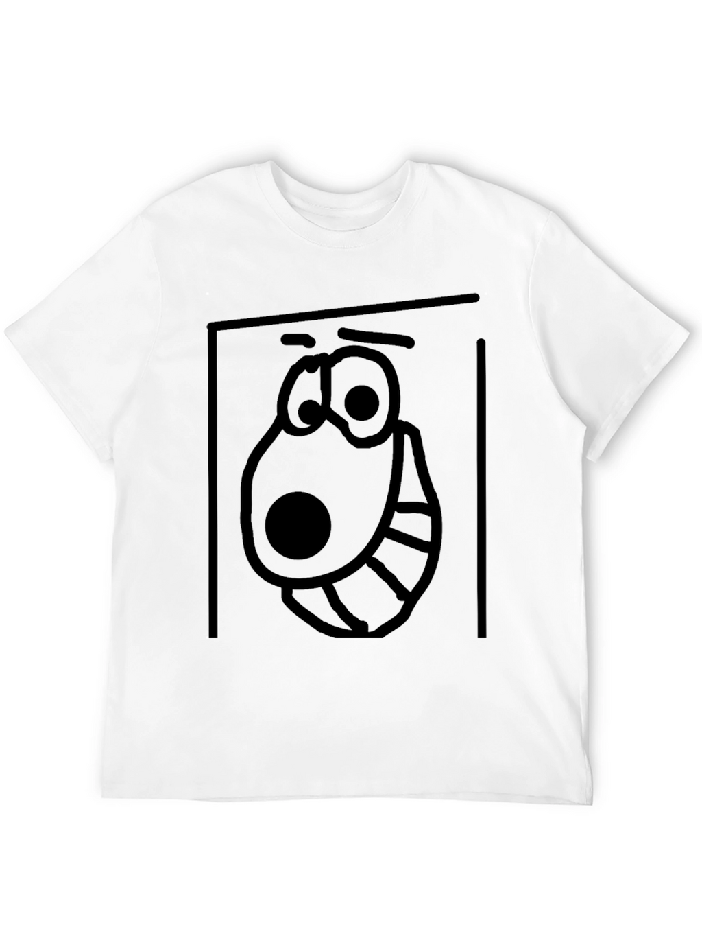 Cartoon Face Graphic Tee - Black