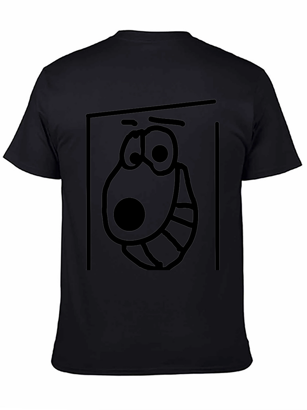 Cartoon Face Graphic Tee - Black