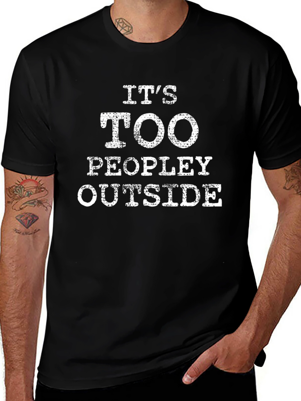 Its Too Peopley Outside T-Shirt - Introvert Humor