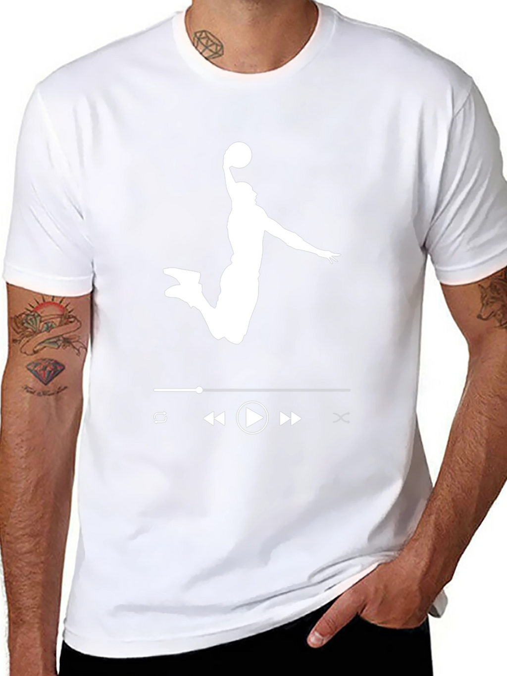 Basketball Player Music Control Graphic T-Shirt