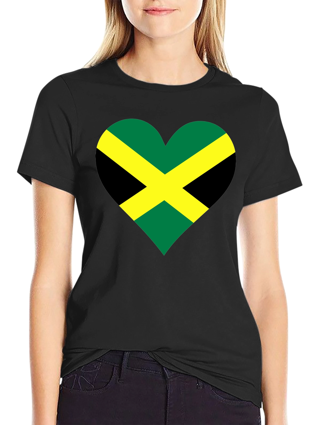 Jamaican Flag Heart T-Shirt