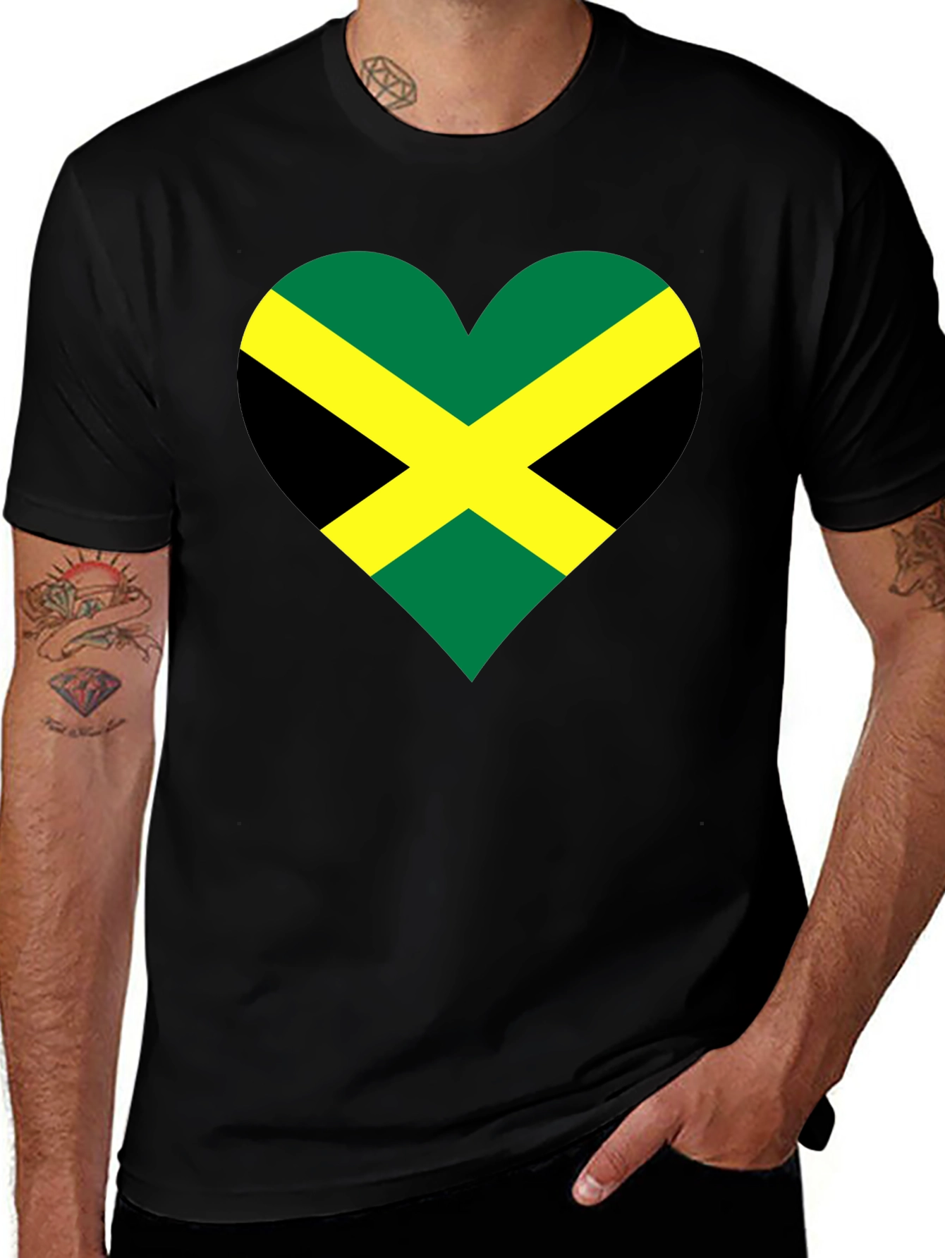 Jamaican Flag Heart T-Shirt