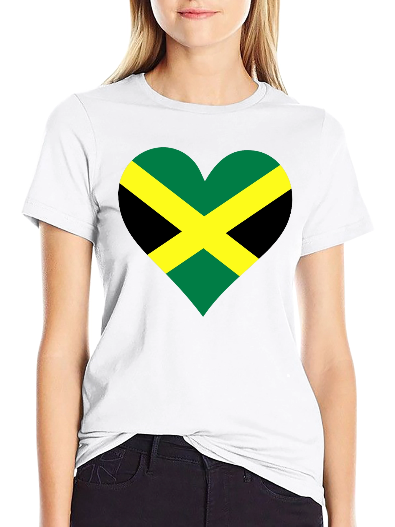 Jamaican Flag Heart T-Shirt