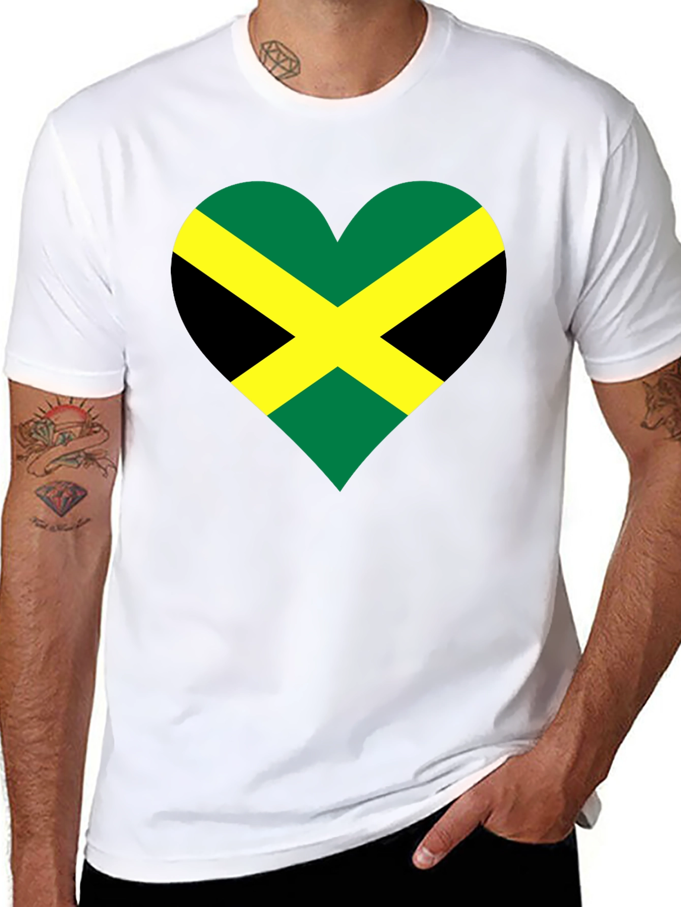 Jamaican Flag Heart T-Shirt
