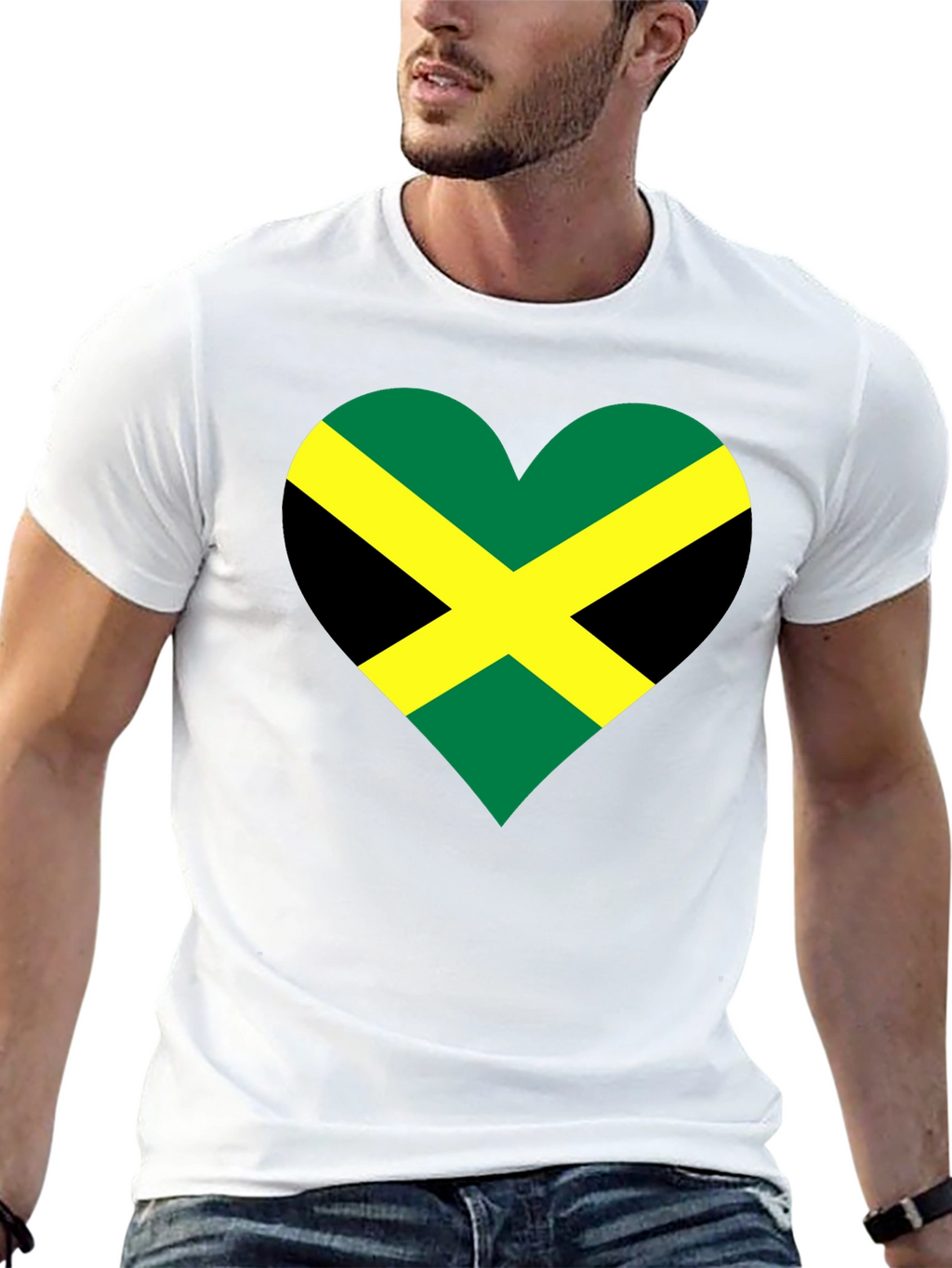 Jamaican Flag Heart T-Shirt