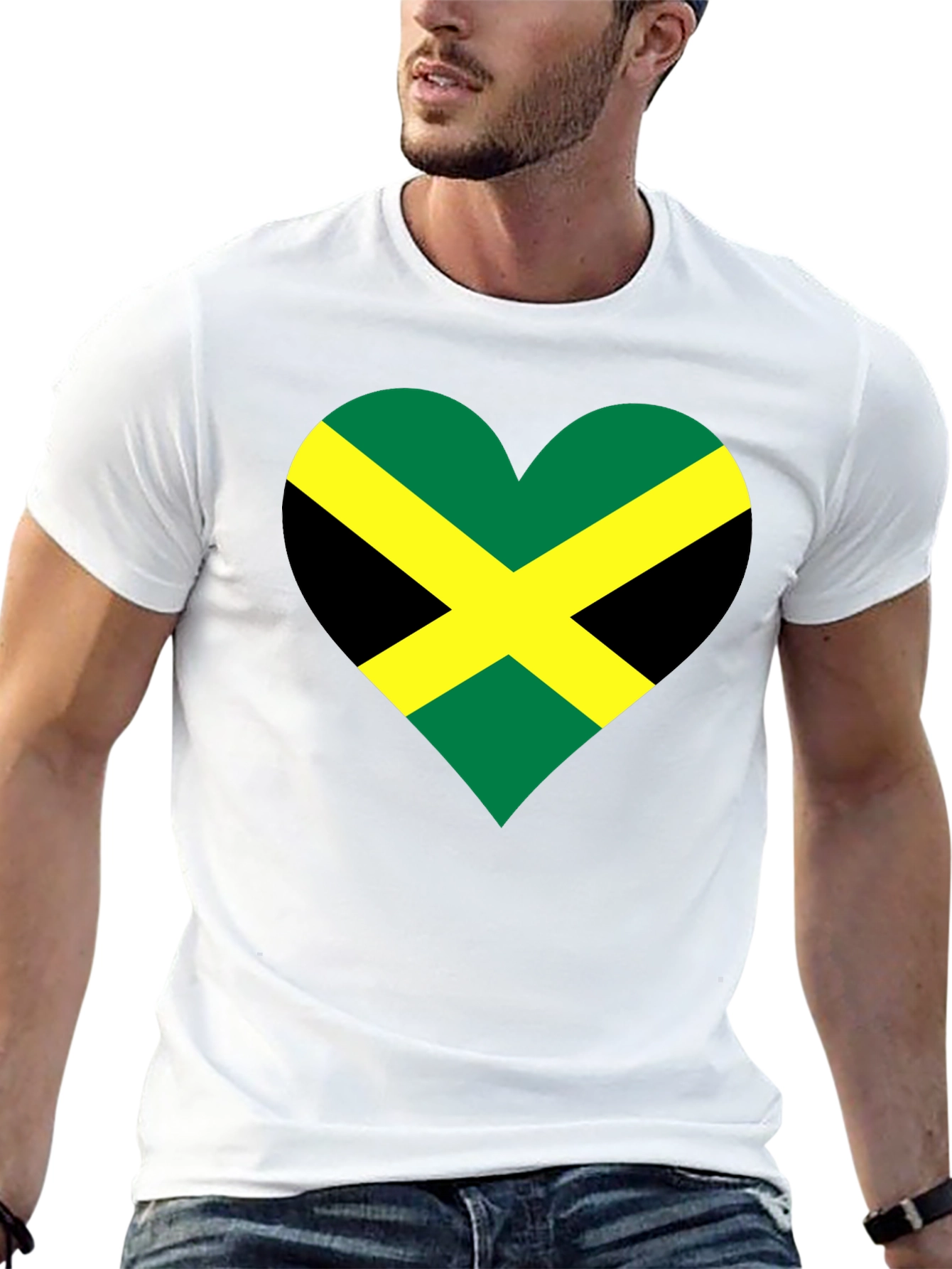 Jamaican Flag Heart T-Shirt