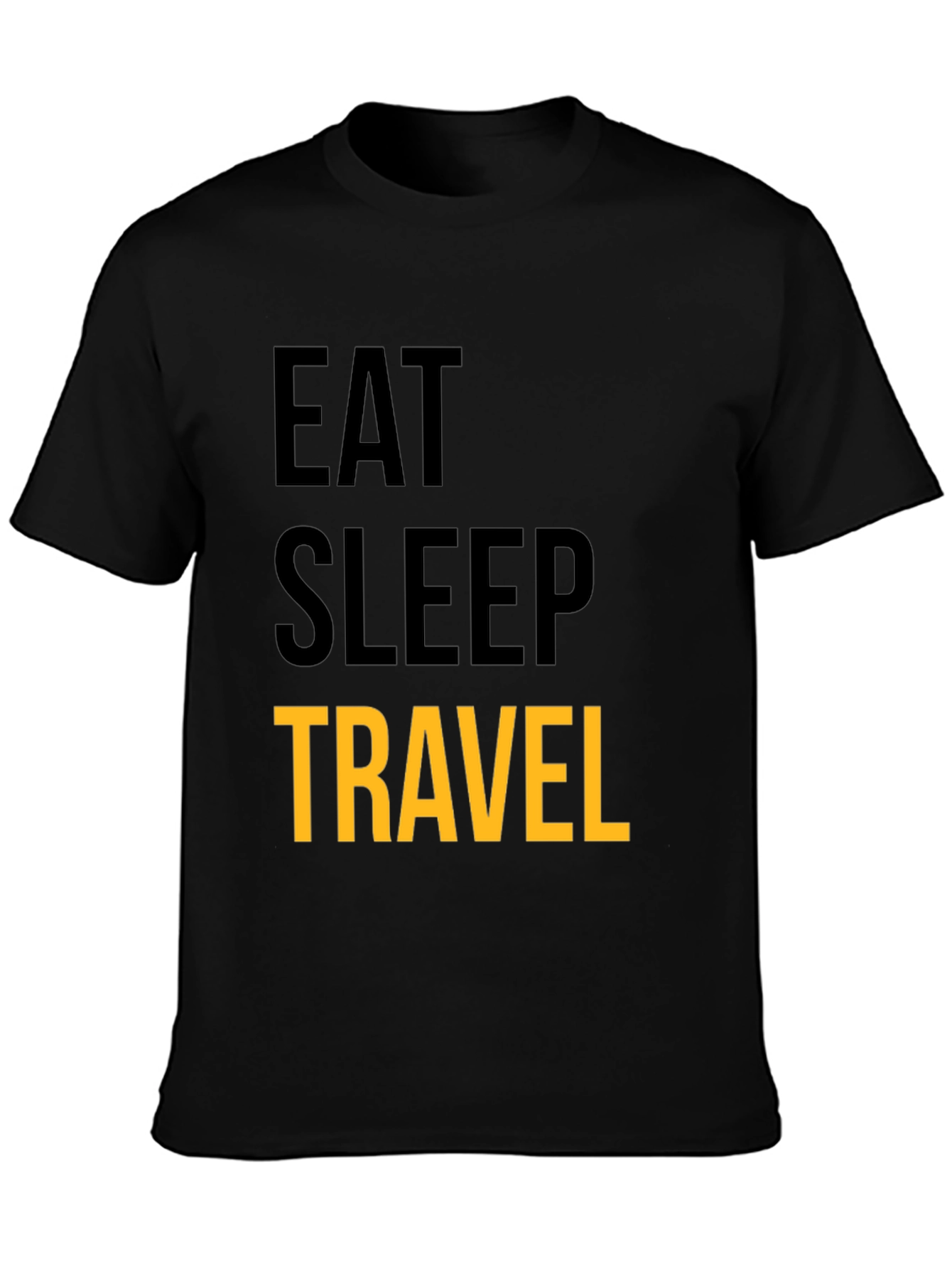 Eat Sleep Travel Graphic Tee - Black Cotton T-Shirt