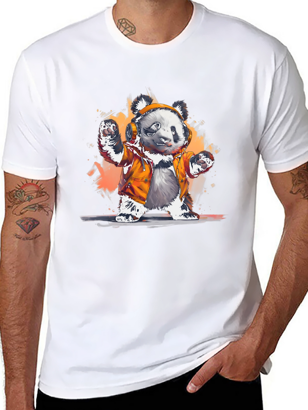 Panda DJ Graphic T-Shirt - Cool Animal Tee
