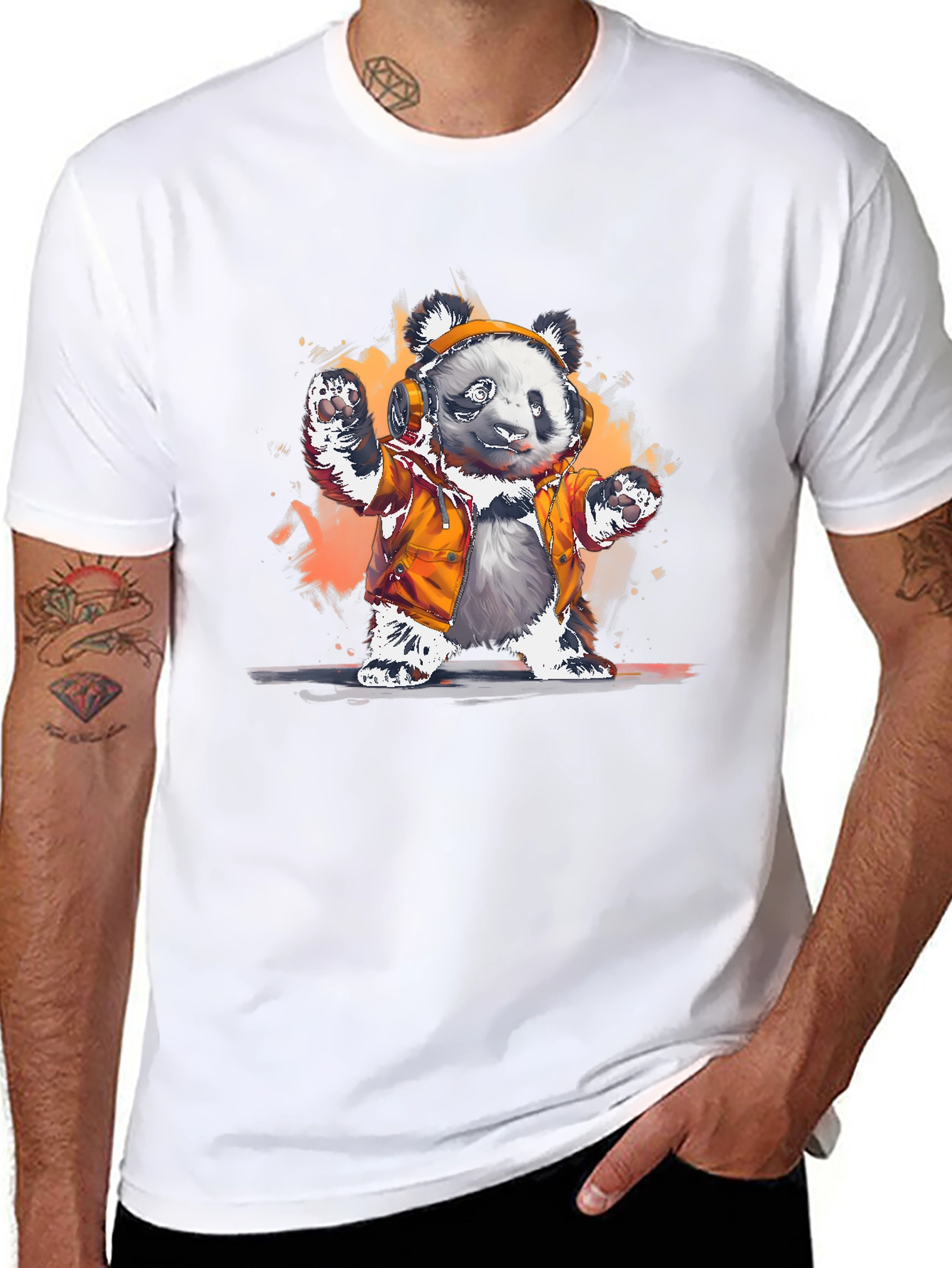 Panda DJ Graphic T-Shirt - Cool Animal Tee