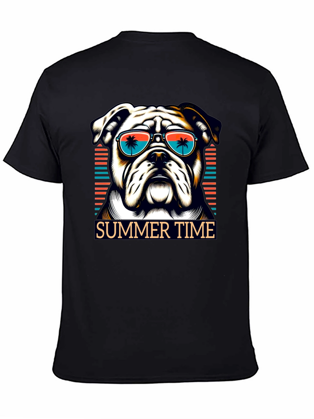 Summer Bulldog Graphic Tee - Beach Vibes