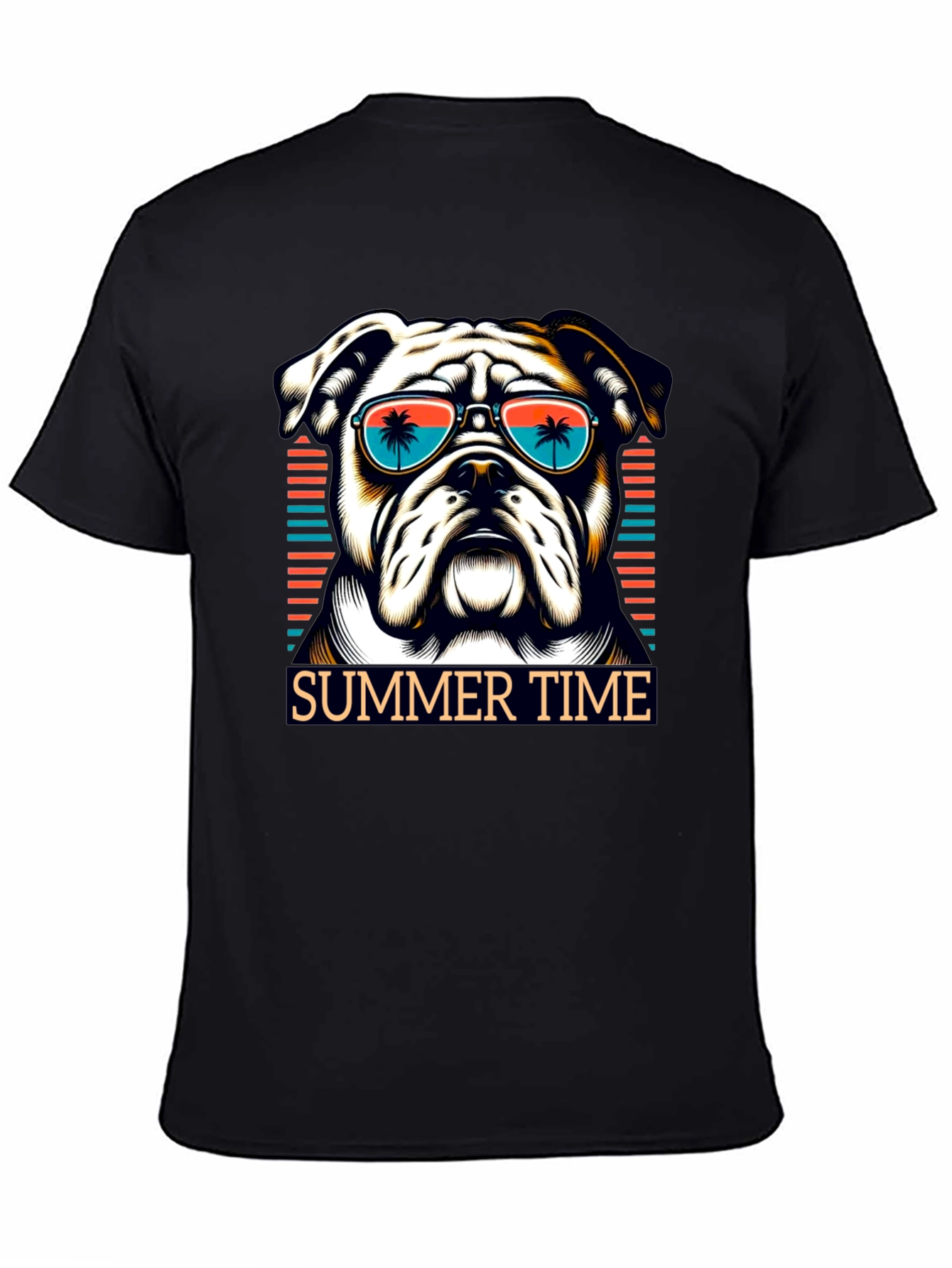 Summer Bulldog Graphic Tee - Beach Vibes