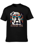 Summer Bulldog Graphic Tee - Beach Vibes