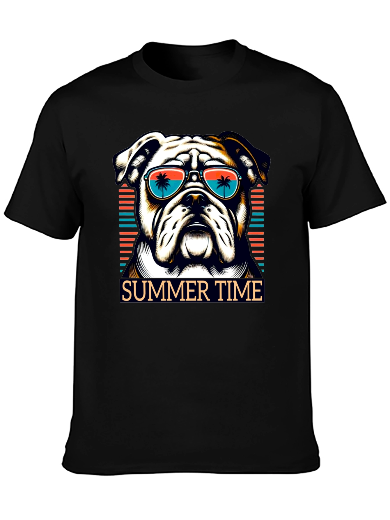 Summer Bulldog Graphic Tee - Beach Vibes