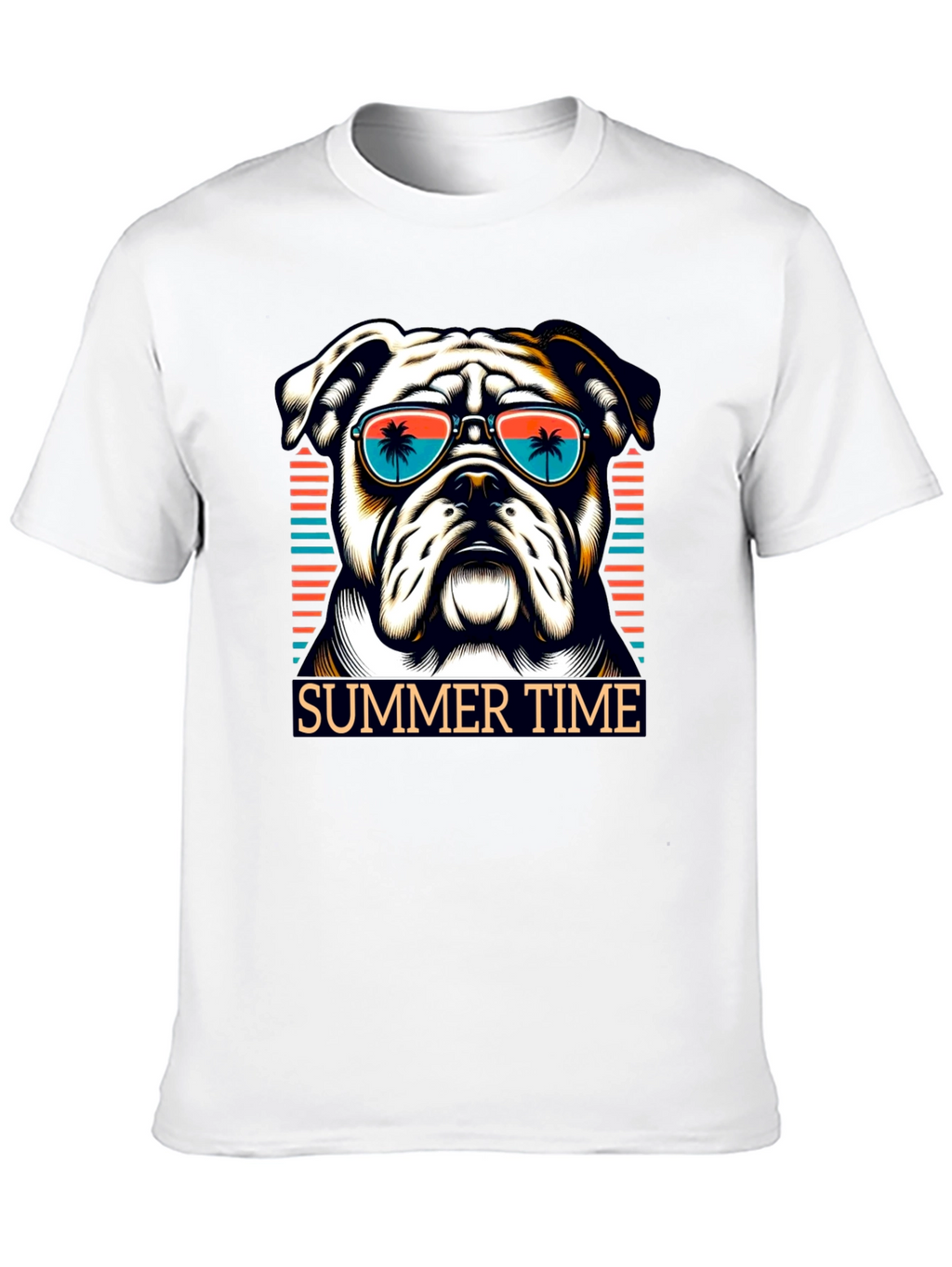 Summer Bulldog Graphic Tee - Beach Vibes