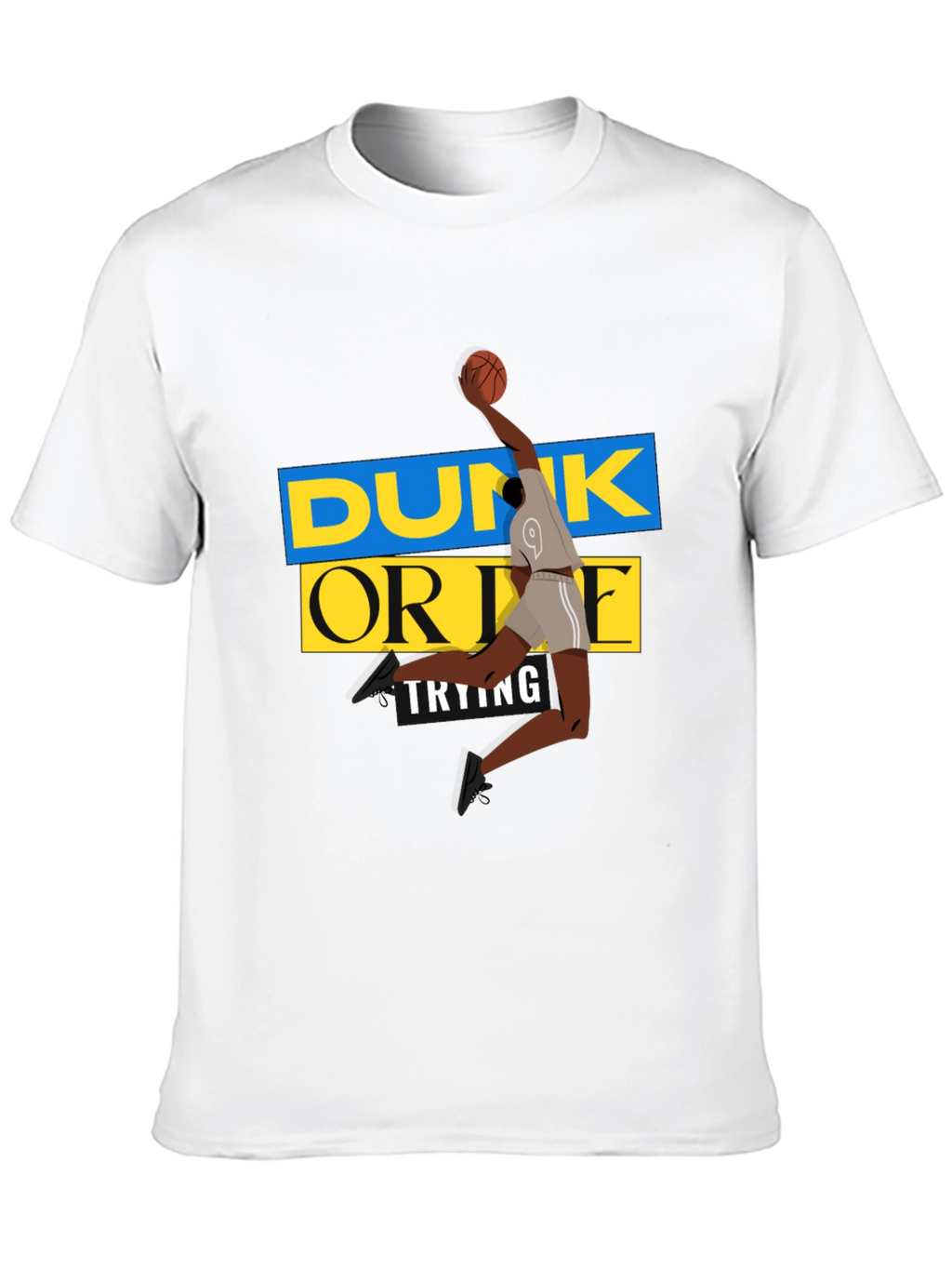 Dunk Or Die Trying Mens Black Graphic Tee