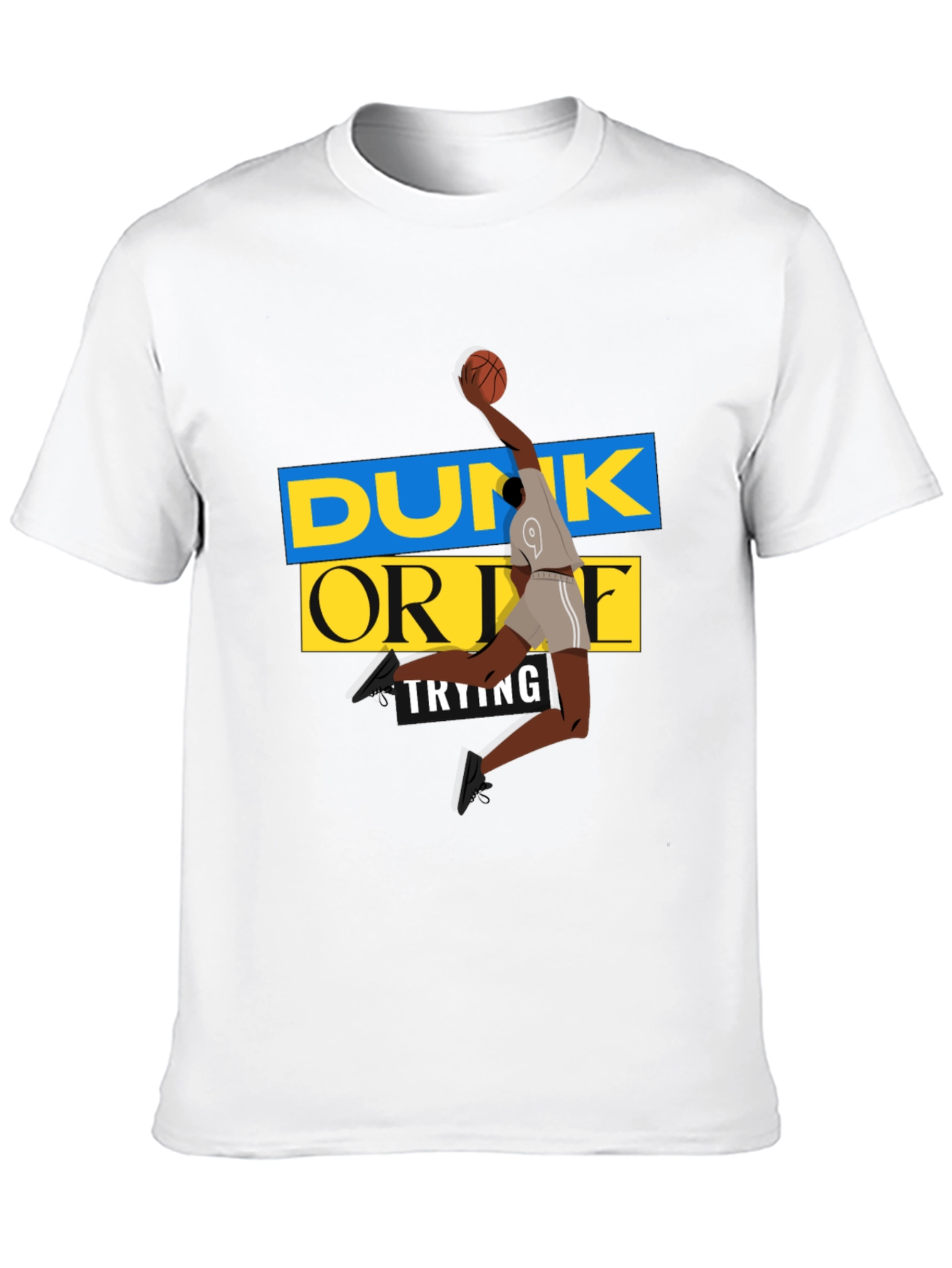 Dunk Or Die Trying Mens Black Graphic Tee