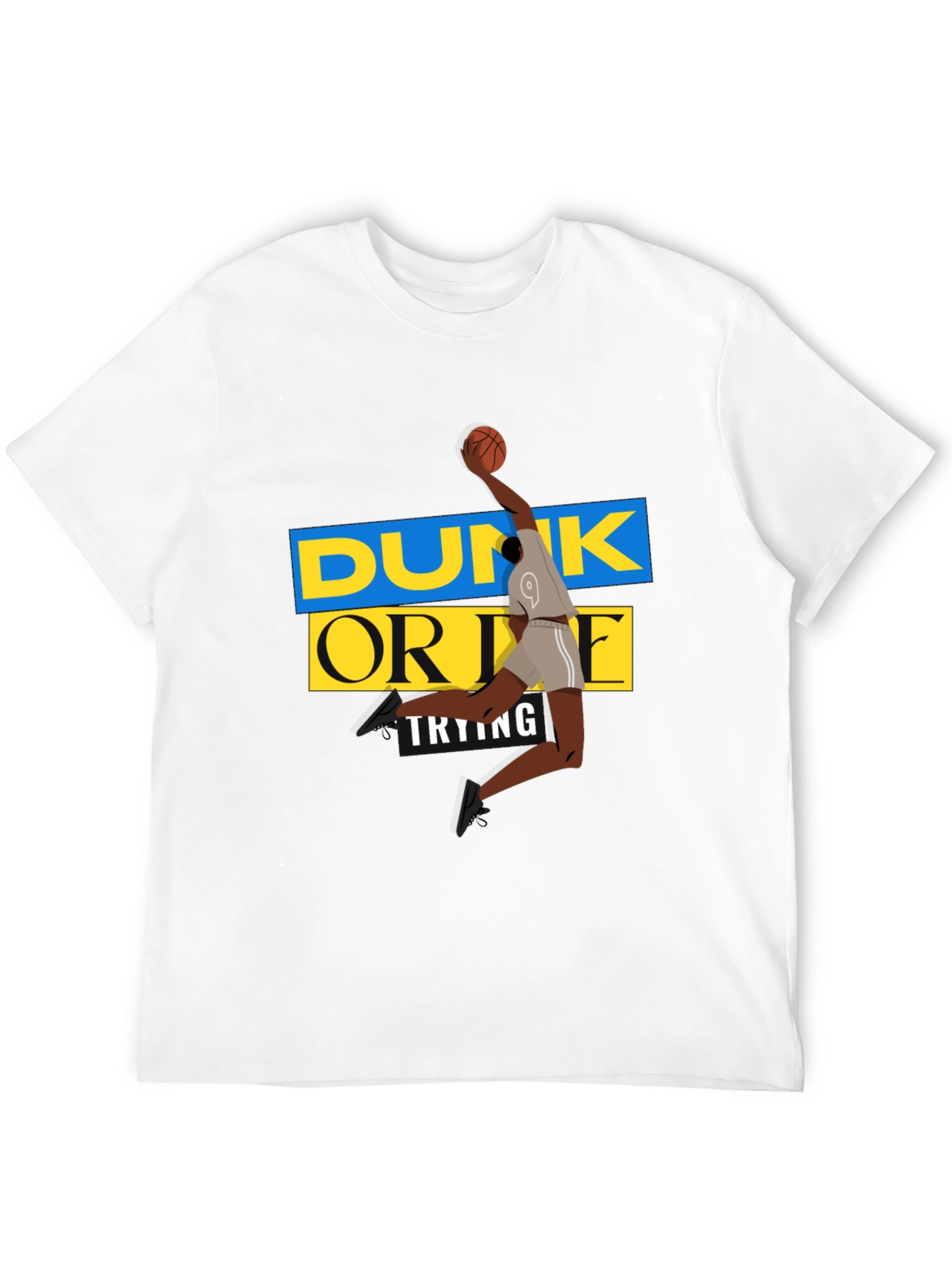 Dunk Or Die Trying Mens Black Graphic Tee