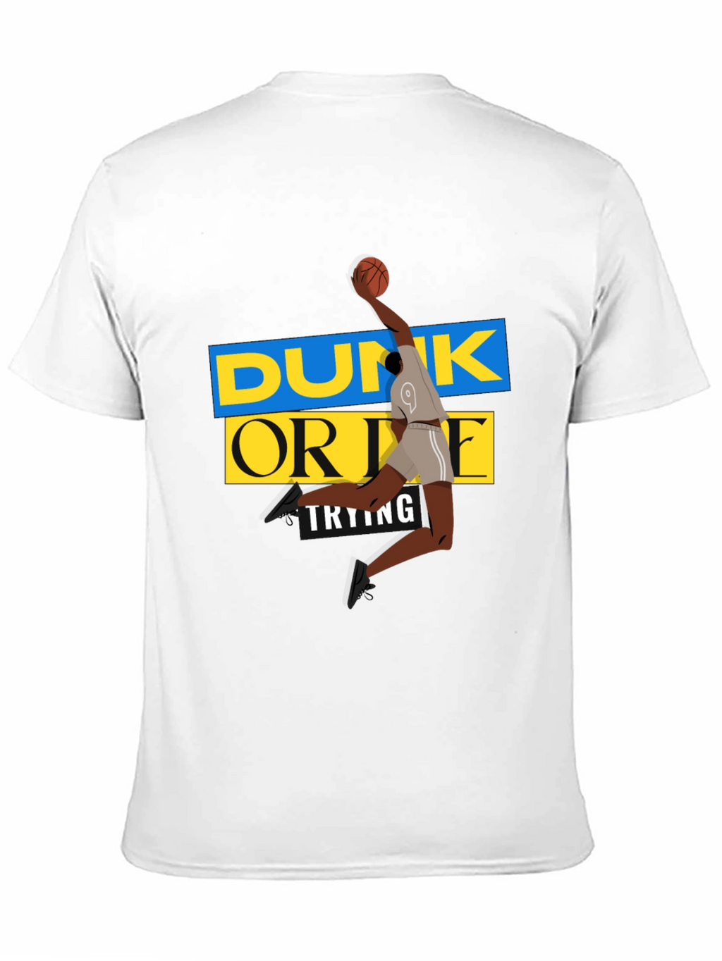 Dunk Or Die Trying Mens Black Graphic Tee