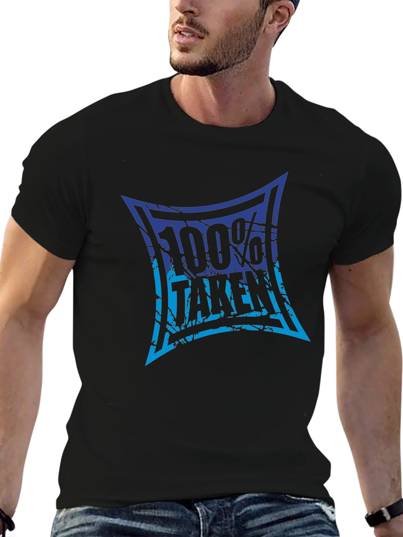 100% Taken Graphic Tee - Black Crew Neck T-Shirt
