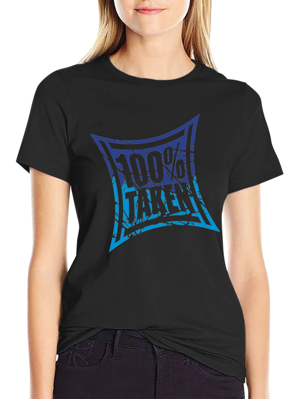 100% Taken Graphic Tee - Black Crew Neck T-Shirt