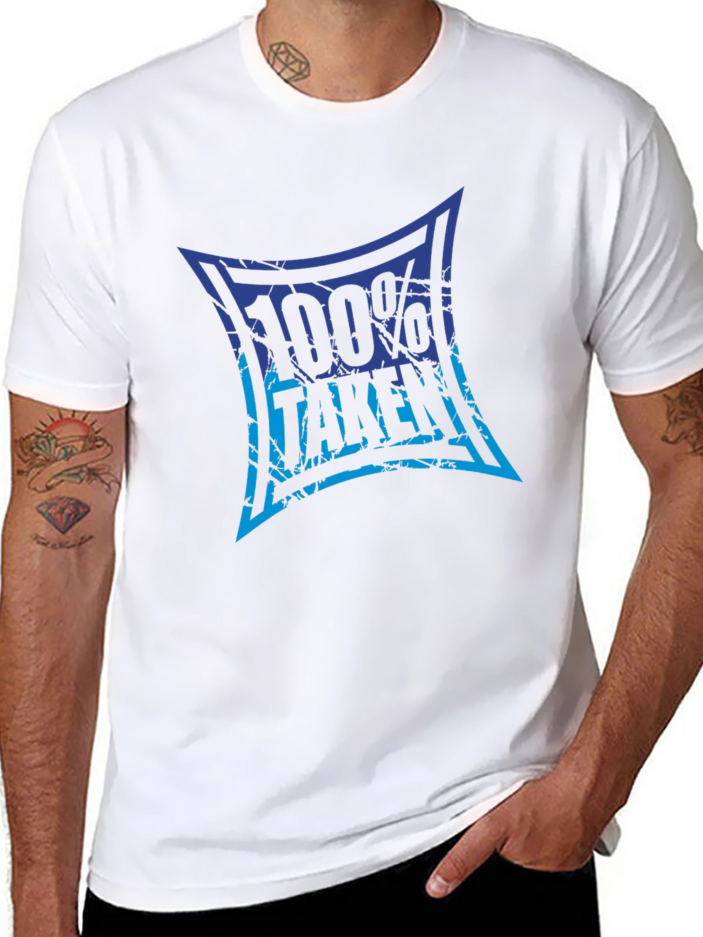 100% Taken Graphic Tee - Black Crew Neck T-Shirt